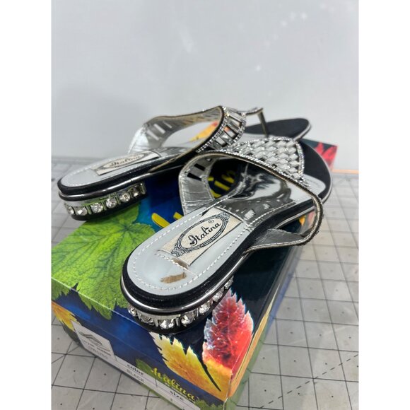 Italina Women’s Black Rhinestone Embellished Sandals Size 8 DW5760 With Box - Picture 5 of 10